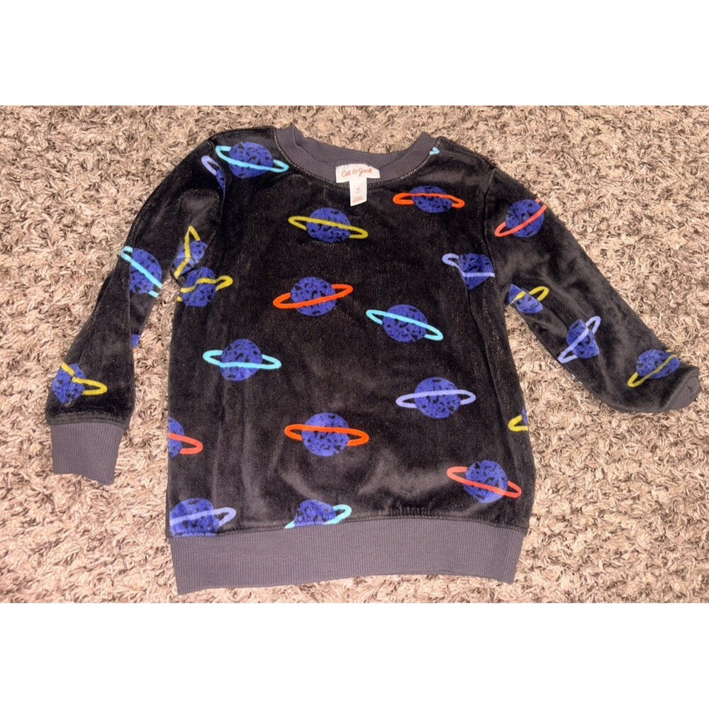 Cat & Jack 3T‎ velour crewneck sweatshirt EUC